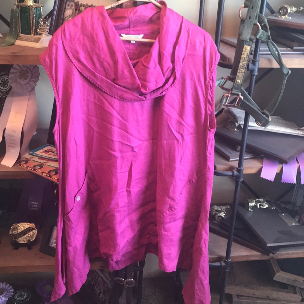 John Mark asymmetrical linen top.